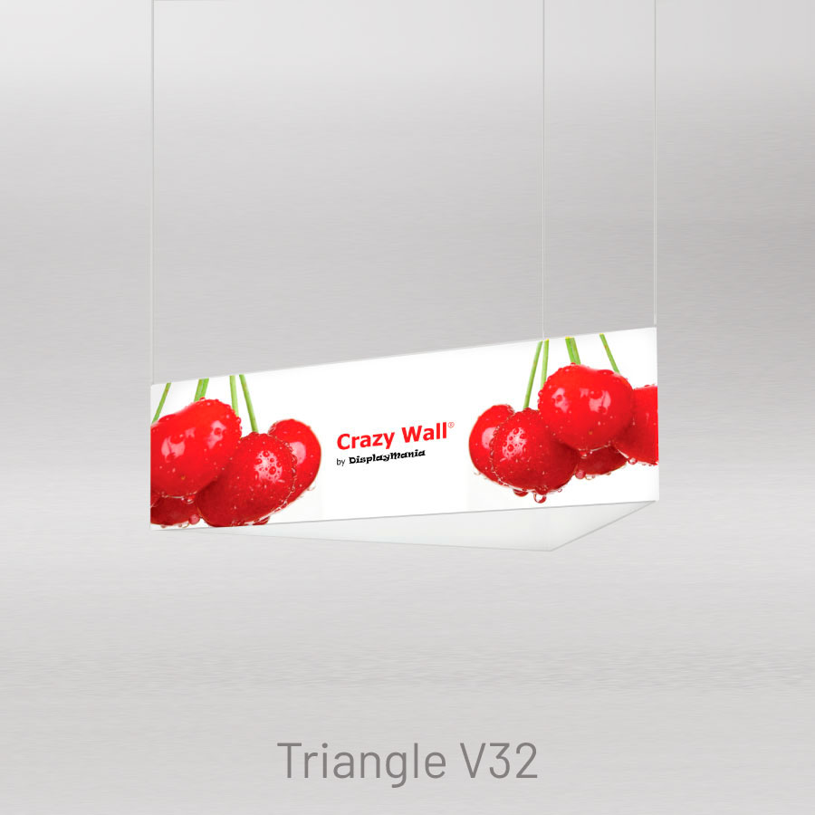 Triangular printed overhead display