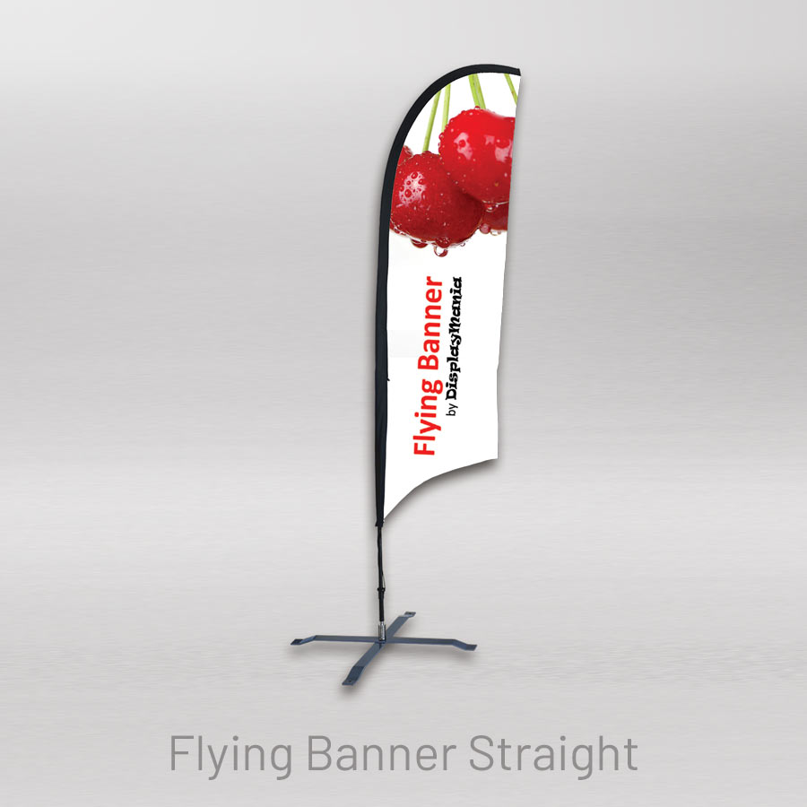 Straight teardrop-shaped lightweight flying banner